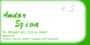 andor sziva business card